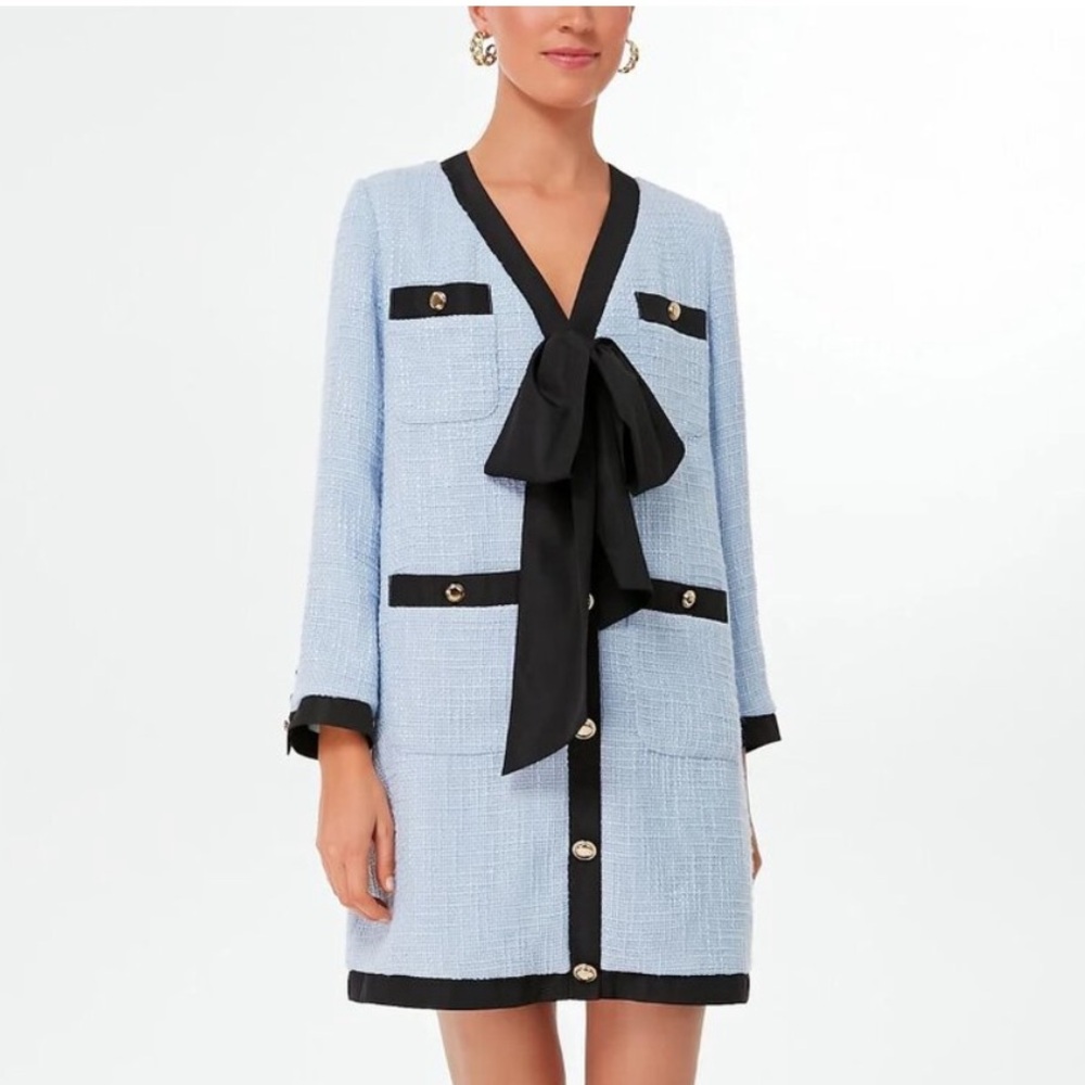 Tuckernuck Coco Dress Tweed Light Blue Size XS